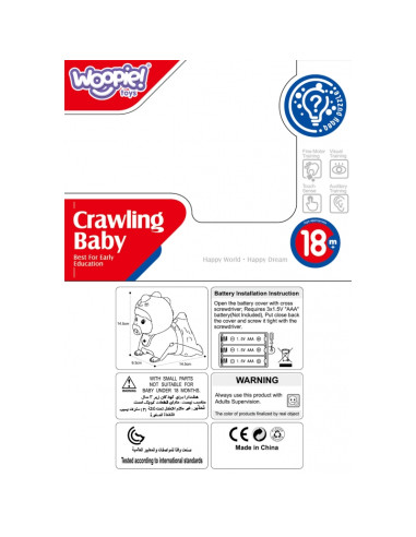 WOOPIE BABY žaislas su melodijomis - šliaužiantis kūdikis