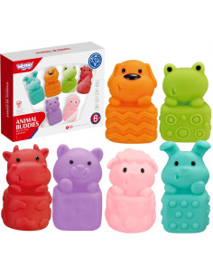 WOOPIE BABY sensoriniai gyvūnai Minkštas 6 vnt. rinkinys