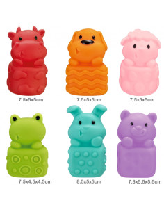 WOOPIE BABY sensoriniai gyvūnai Minkštas 6 vnt. rinkinys 2