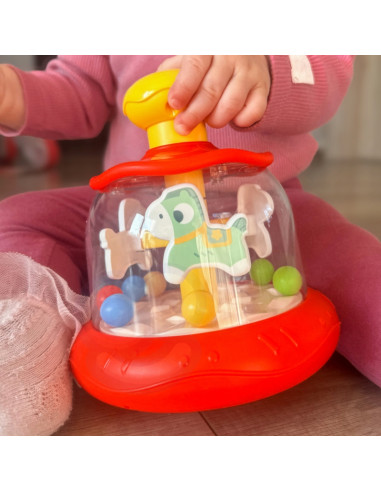 WOOPIE BABY Spalvoti arkliai Raudoni suktukai Karuselė