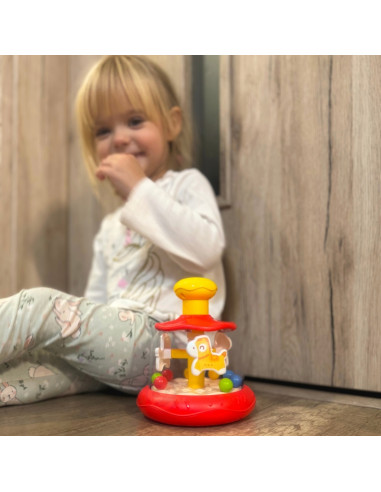 WOOPIE BABY Spalvoti arkliai Raudoni suktukai Karuselė