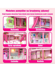 WOOPIE Domek dla Lalek Villa z Akcesoriami i Lalką 296el. 2