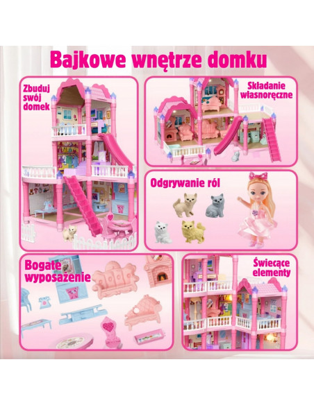 WOOPIE Domek dla Lalek Villa z Akcesoriami i Lalką 296el. WOOPIE Domek dla Lalek Villa z Akcesoriami i Lalką 296el.