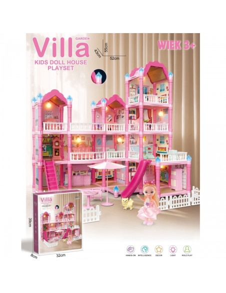 WOOPIE lėlių namelio vila su priedais ir lėlėmis, 296 vnt.