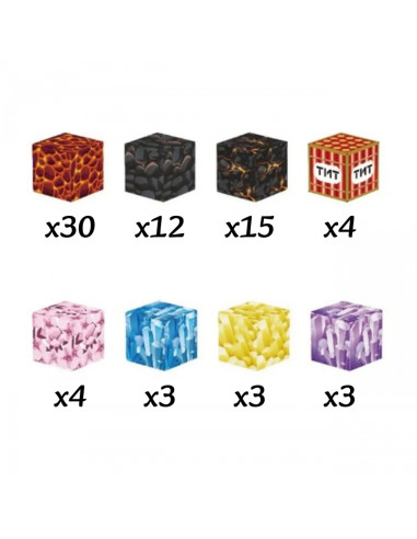 WOOPIE Magnetinės kaladėlės, kubeliai Mine Craft 74 el.