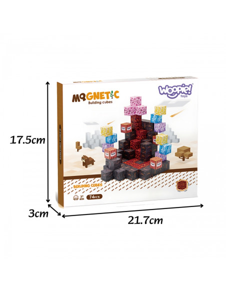 WOOPIE Магнитные блоки-кубики Пиксели Mine Craft 74 шт.