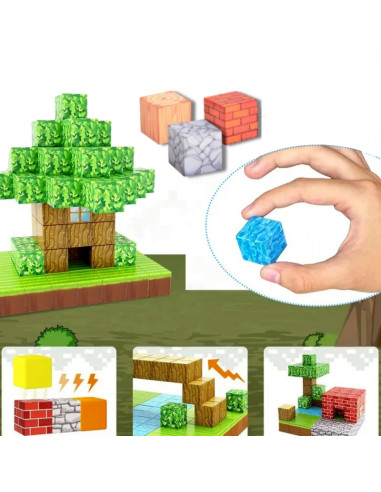 WOOPIE Klocki Magnetyczne Konstrukcyjne Świat Klocków 108 el.