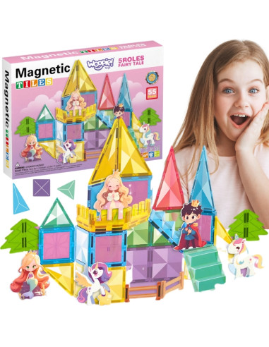 WOOPIE 3D magnetinis konstruktorius, edukacinis rinkinys "Pasakų pilis"