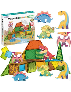 WOOPIE Magnetinės kaladėlės Dino 30 vnt.