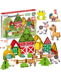 WOOPIE Magnetyczne Klocki Konstrukcyjne 7,5 cm Farma 30 el.