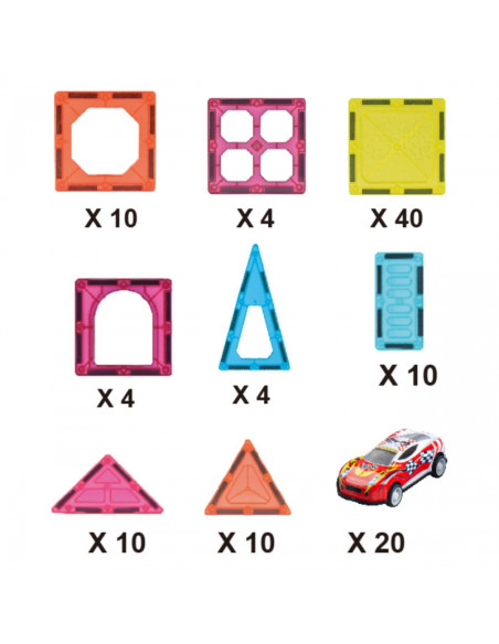 WOOPIE Magnetyczne Klocki Konstrukcyjne 7,5 cm Parking 112 el WOOPIE Magnetyczne Klocki Konstrukcyjne 7,5 cm Parking 112 el