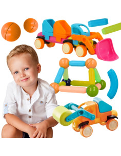 WOOPIE Magnetinės konstrukcinės kaladėlės, transporto priemonės