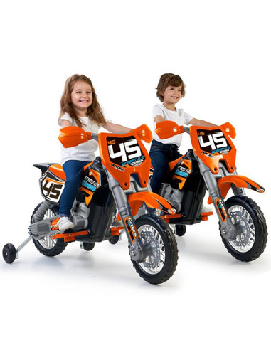 FEBER oranžinis 6 V akumuliatorinis krosinis motociklas vaikams