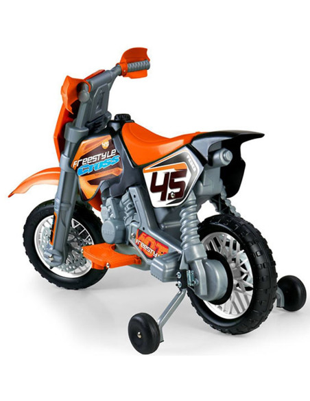 FEBER oranžinis 6 V akumuliatorinis krosinis motociklas vaikams FEBER oranžinis 6 V akumuliatorinis krosinis motociklas vaikams