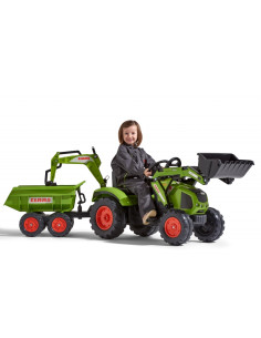 FALK Traktor CLAAS na Pedały z Przyczepą, Łyżką i Spychaczem od 3 Lat