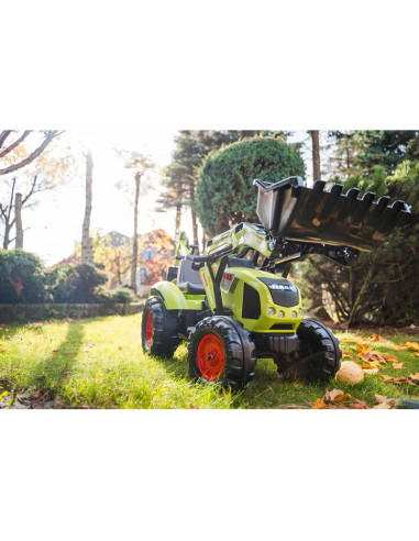 FALK Traktor CLAAS na Pedały z Przyczepą, Łyżką i Spychaczem od 3 Lat
