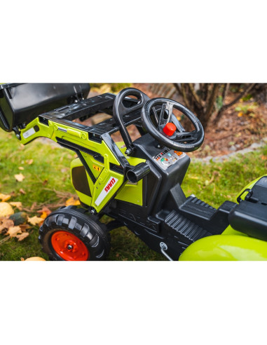 FALK Traktor CLAAS na Pedały z Przyczepą, Łyżką i Spychaczem od 3 Lat