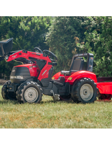 FALK Traktor Case na Pedały z Łyżką i Przyczepką Czerwony od 3 Lat