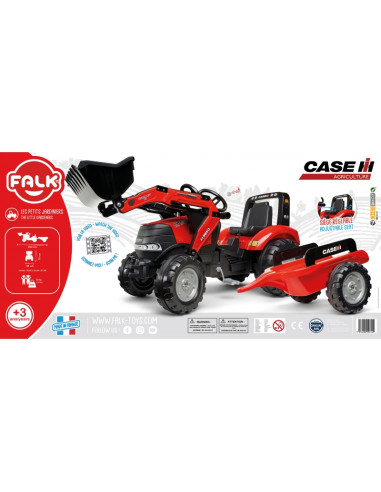 FALK Traktor Case na Pedały z Łyżką i Przyczepką Czerwony od 3 Lat