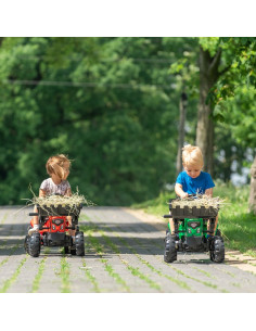 Трактор FALK Supercharger, красный, с открывающимся капотом, прицепом и ковшом 2