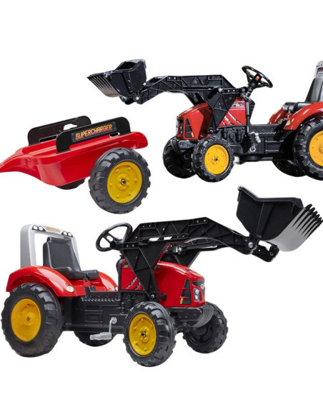 FALK Traktor Red Supercharger na Pedały z Przyczepą od 3 Lat FALK Traktor Red Supercharger na Pedały z Przyczepą od 3 Lat