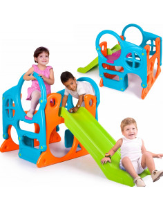 FEBER Duży Plac Zabaw Activity Center Zjeżdżalnia 100 cm Ścianka Wspinaczkowa Kształty 2