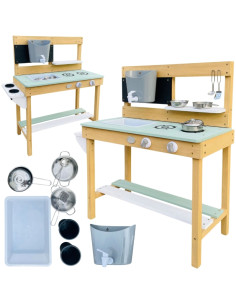 Большая деревянная кухня для игр с водой и песком AXI
