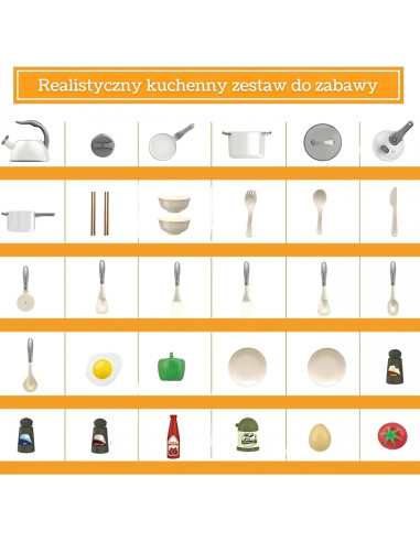 WOOPIE Mažųjų virėjų rinkinys Puodų rinkinys Keptuvių keptuvė Baltas 32el.