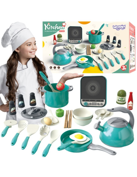 WOOPIE Mažasis virėjas Indukcinių puodų rinkinys Indukcinė keptuvė Žalias 30el. WOOPIE Mažasis virėjas Indukcinių puodų rinkinys Indukcinė keptuvė Žalias 30el.