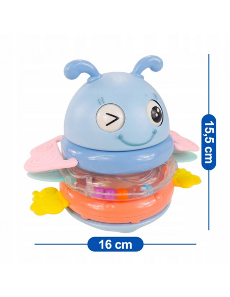 WOOPIE Baby Wanka sensorinis žaislas 2 viename barškutis kramtukas, mėlynas WOOPIE Baby Wanka sensorinis žaislas 2 viename barškutis kramtukas, mėlynas