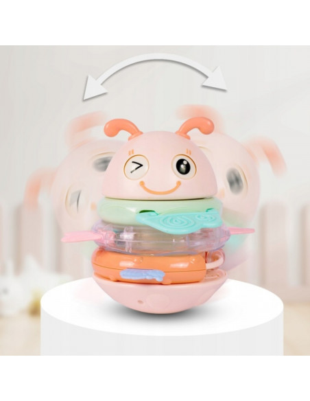 WOOPIE Baby Wanka Stand Up Sensory Toy 2 in 1 Rattle Teether Pink