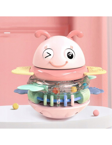 WOOPIE Baby Wanka Stand Up Sensory Toy 2 in 1 Rattle Teether Pink