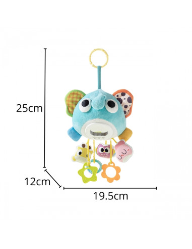 WOOPIE Baby pliušinis dramblys talismanas Interaktyvus muzikinis žaislas su pakabukais ir kramtukais
