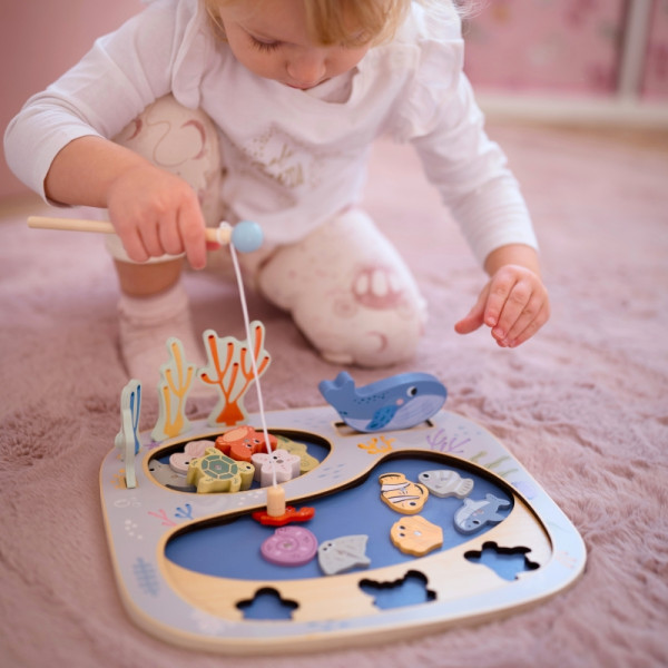 TOOKY TOY Catch the Fish Montessori galvosūkių arkadinis žaidimas TOOKY TOY Catch the Fish Montessori galvosūkių arkadinis žaidimas