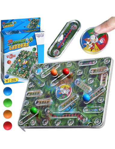 WOOPIE Klasyczna Gra Rodzinna Węże i Drabiny 3D