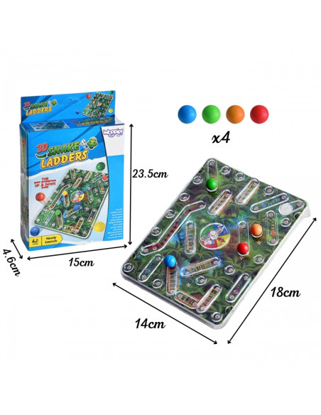 WOOPIE Классическая семейная игра «Змеи и лестницы 3D»