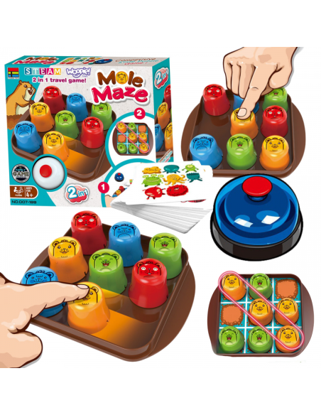 WOOPIE IQ Gra Logiczna Edukacyjno-Strategiczna 2w1 Kółko i Krzyżyk 4szt WOOPIE IQ Gra Logiczna Edukacyjno-Strategiczna 2w1 Kółko i Krzyżyk 4szt