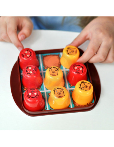 WOOPIE IQ Gra Logiczna Edukacyjno-Strategiczna 2w1 Kółko i Krzyżyk 4szt