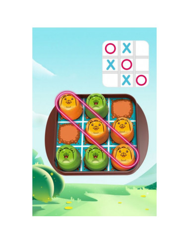 WOOPIE IQ Gra Logiczna Edukacyjno-Strategiczna 2w1 Kółko i Krzyżyk 4szt