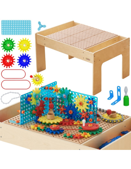 MASTERKIDZ STEM medinis mokomasis - užsiėmimų stalas MASTERKIDZ STEM medinis mokomasis - užsiėmimų stalas