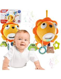 WOOPIE Baby Pluszowy Lew Maskotka Interaktywna Przytulanka Muzyczna z Zawieszkami i Gryzakami