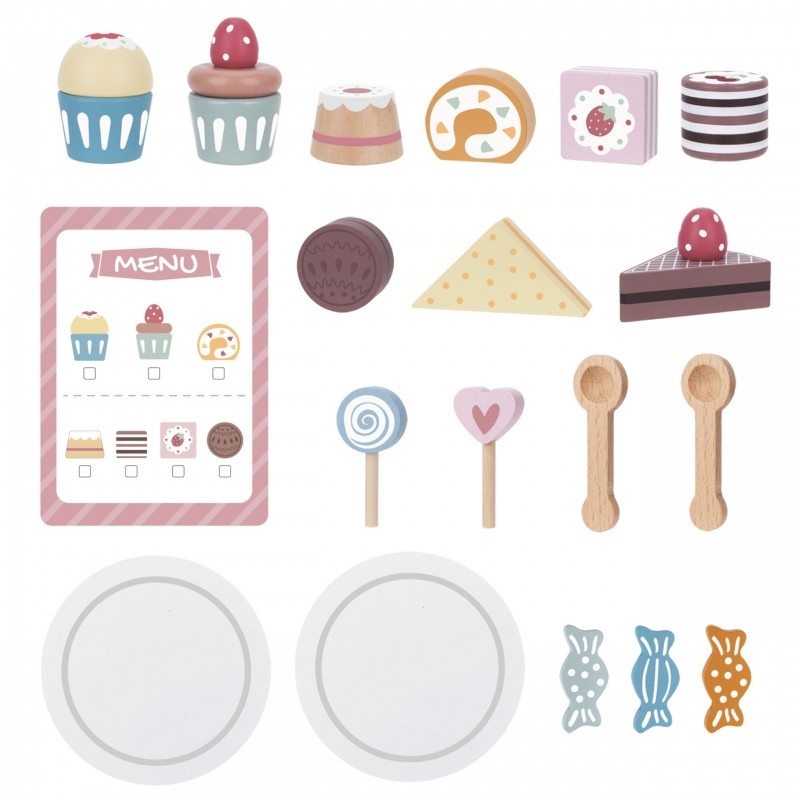 TOOKY TOY Platter of Sweets Wooden Stand Cupcakes Cakes