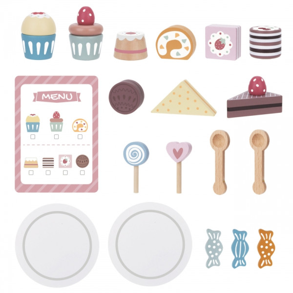 TOOKY TOY Platter of Sweets Wooden Stand Cupcakes Cakes