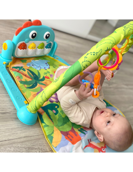 WOOPIE BABY žaidimų kilimėlis su lankeliu Dino WOOPIE BABY žaidimų kilimėlis su lankeliu Dino