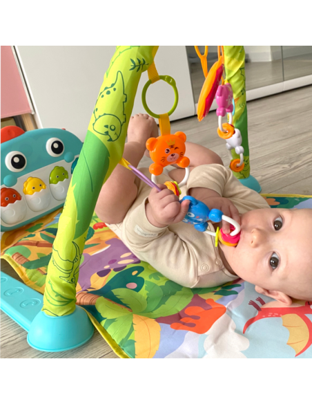 WOOPIE BABY žaidimų kilimėlis su lankeliu Dino WOOPIE BABY žaidimų kilimėlis su lankeliu Dino