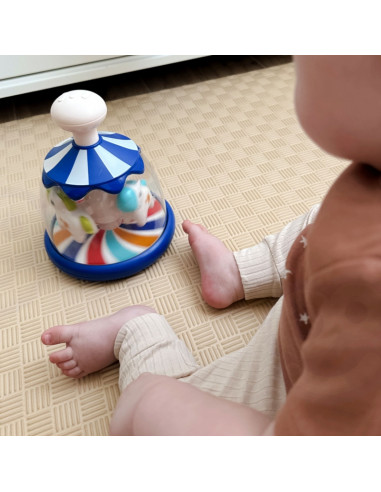 Вупи Малыш Разноцветные Лошадки Синяя Карусель с Вращающимся Юлой