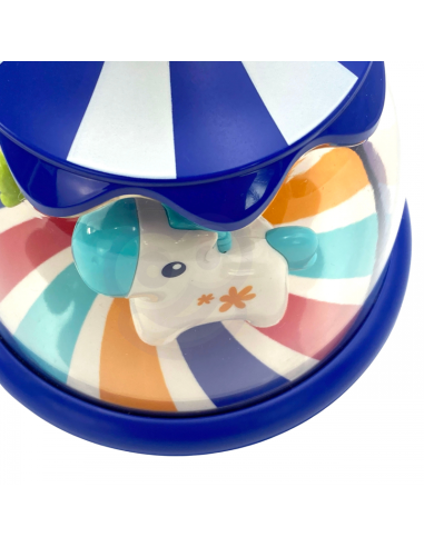 Вупи Малыш Разноцветные Лошадки Синяя Карусель с Вращающимся Юлой