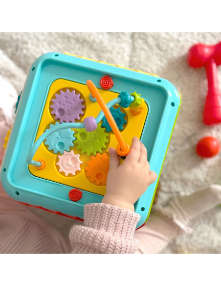 WOOPIE BABY daugiafunkcis Montessori veiklos kubas 6 viename - 18 mėn.+ WOOPIE BABY daugiafunkcis Montessori veiklos kubas 6 viename - 18 mėn.+