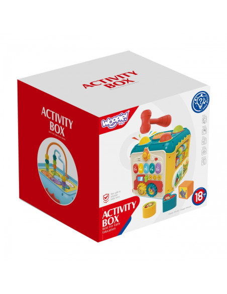 WOOPIE BABY daugiafunkcis Montessori veiklos kubas 6 viename - 18 mėn.+ WOOPIE BABY daugiafunkcis Montessori veiklos kubas 6 viename - 18 mėn.+