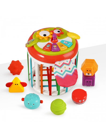 WOOPIE BABY interaktyvus būgnas „Roller“ sensorinis kubas WOOPIE BABY interaktyvus būgnas „Roller“ sensorinis kubas